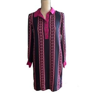 Draper James Flannery Long Sleeve Silk Shirtdress | Size 0